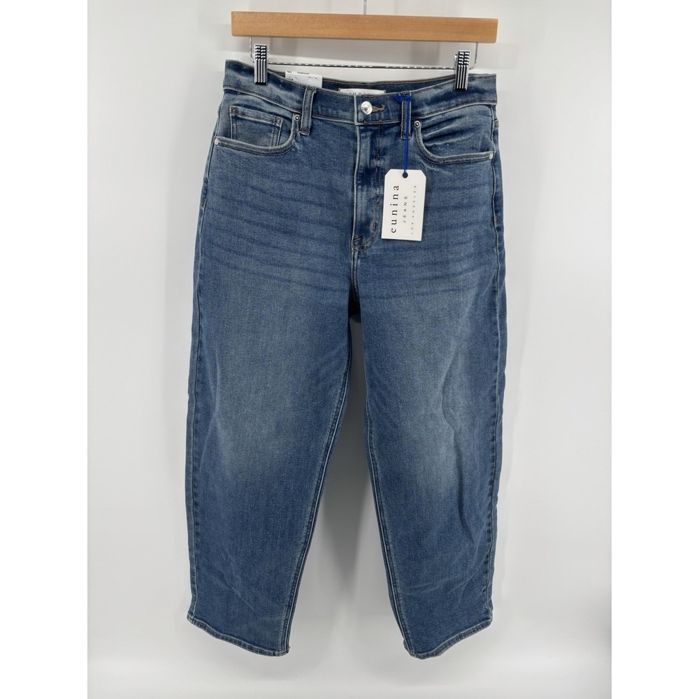 NWT Eunina Adia High Rise Barrel Leg‎ Jeans Sz 7/28 In Food For Thought